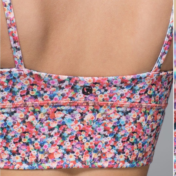 EUC Lululemon Solo Bra *Luon Prism Petal Multi Orange Floral- Size 8 - Picture 4 of 10